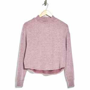 Socialite Brushed Knit Mock Neck Wine Red Long Sleeve Top